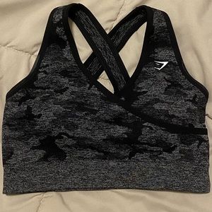 Gymshark Camo Seamless Sports Bra Black